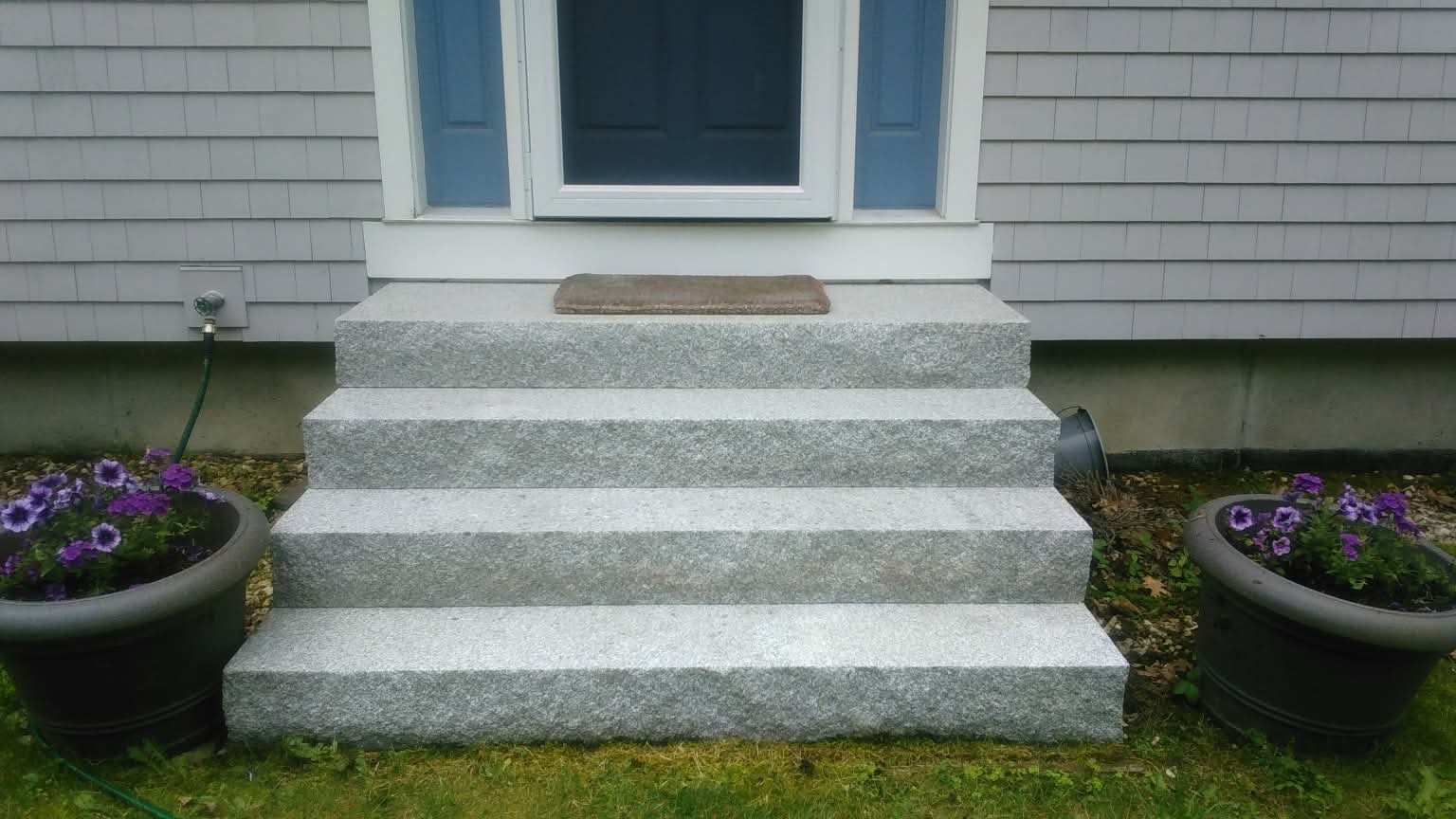 Granite steps after pressure washing in Grantham NH by NorthStar Specialty Cleaning