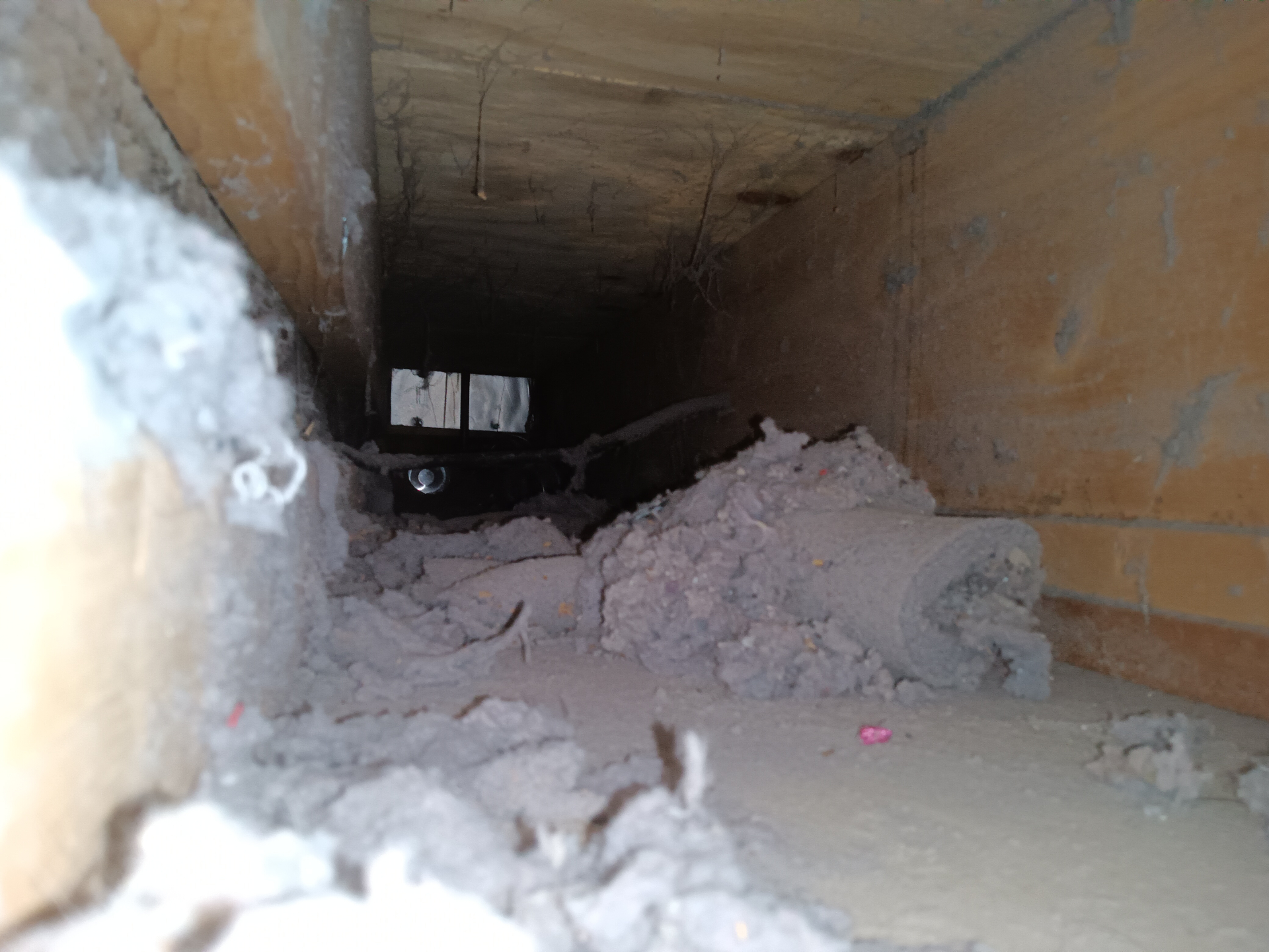 Dryer vent lint buildup in wall cavity found during cleaning in Hanover NH